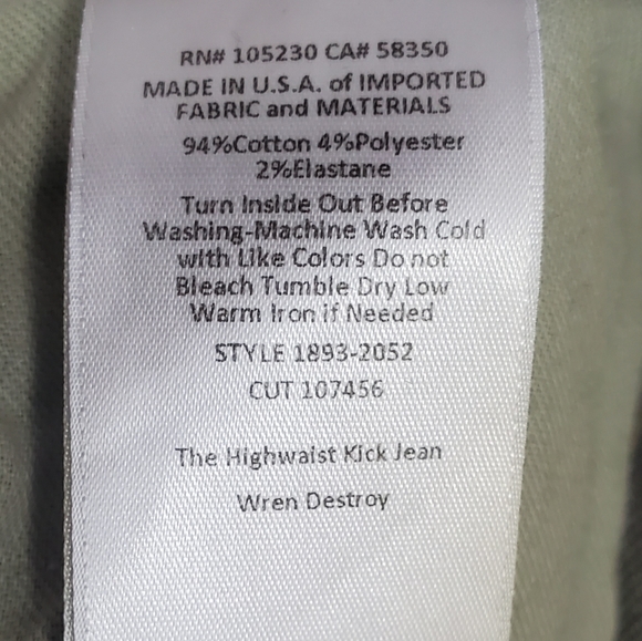 Current/Elliott The High Waist Kick Jean Distressed Cropped Flares - Picture 6 of 6